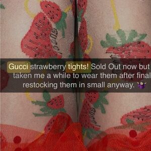 Gucci Red and Green Strawberry Tights
